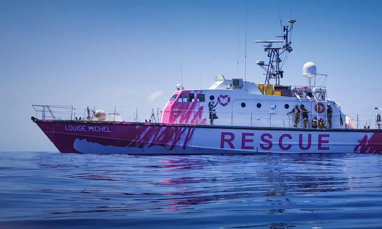 Bansky envía barco para rescatar migrantes y alza la voz frente al derecho a la vida